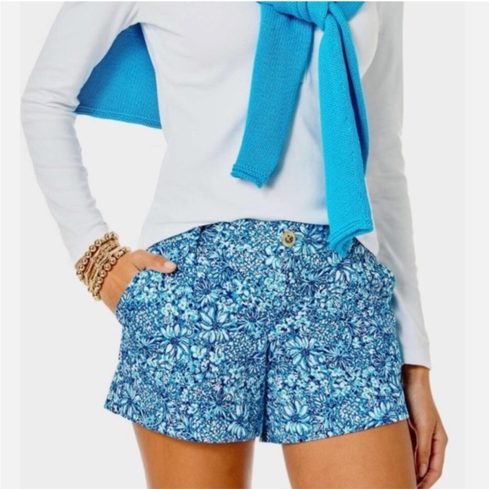 Lilly Pulitzer Blue Floral Print Women's Shorts